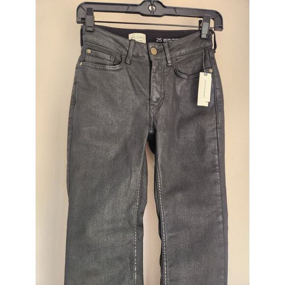 NWT Anthropologie Pilcro The Yaya Coated Crop Flare Jeans Size 25 Black #8C410 - Picture 4 of 12